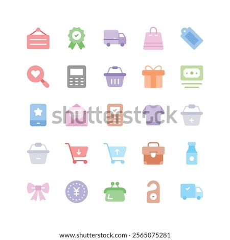 Pack of shopping ecommerce icons in modern design style