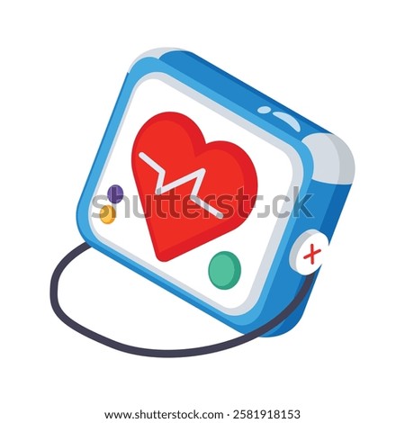 Get this amazing icon of heart monitor in modern design style