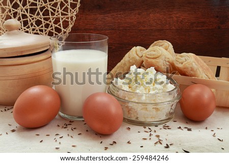 milk egg grainy curd bun rural morning health dairy products