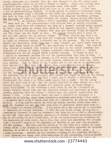 Original manually typed letter from 1970s. Photographer\'s own words.