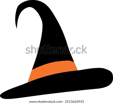 Flat isolated witch hat. Cartoon witch hat illustration vector.