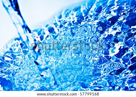 Clear water wave isolated on white background