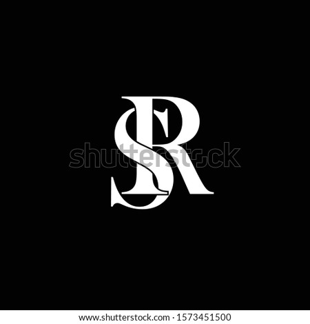 Initial letter sr s r uppercase modern logo design template elements. White letter Isolated on black background. Suitable for business, consulting group company. Stock fotó © 
