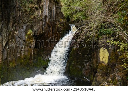 Similar – Foto Bild Wunderschöner Wasserfall in felsiger Schlucht