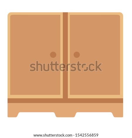 Wood shoe rack. Modern storage. Flat design icon vector illustration.