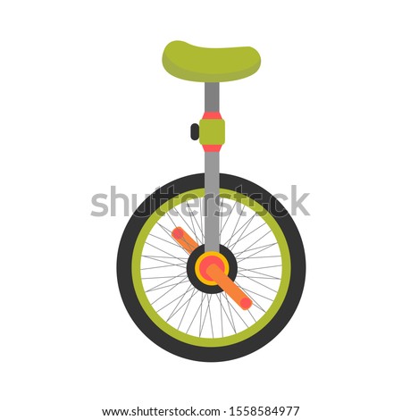 Unicycle flat design icon vector illustration.