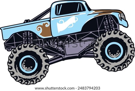 monster jam truck name whiplash vector clipart icon illustration