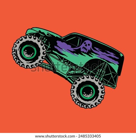 monster jam truck grave digger vector clip art