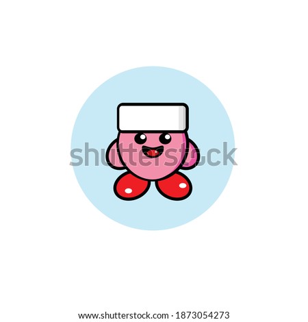 Kirby mascot illustration design wearing headband