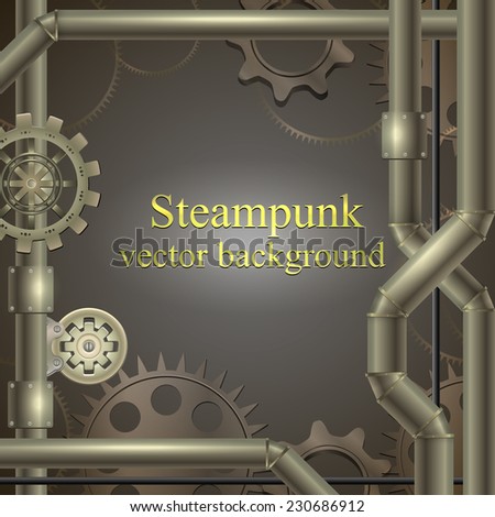 retro background with gears Steampunk. vector illustration