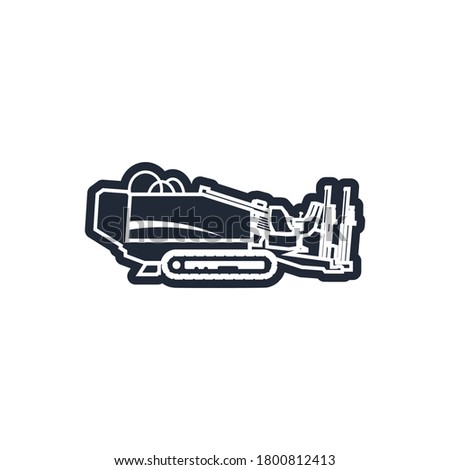 Horizontal Drill Machine Vector Logo