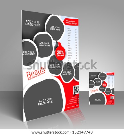 Vector Beauty Salon Price List Flyer, Magazine Cover & Poster Template