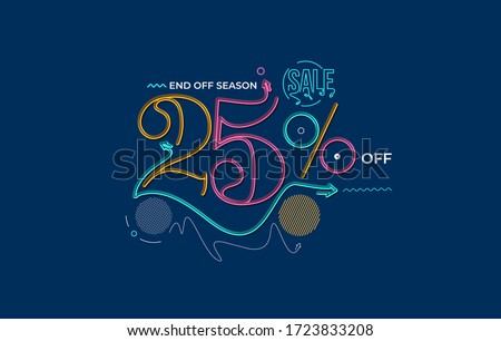 25% OFF Sale Discount Banner. Discount offer price tag.  Vector Modern Sticker Illustration.