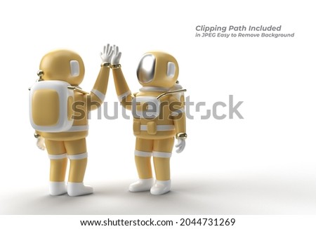 3d render Astronaut Hifi Gesture Pen Tool Created Clipping Path Included in JPEG Easy to Composite.