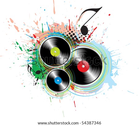 Abstract Grunge With Music Note Background, Vector Illustration ...