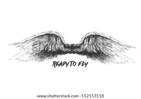 vector hand drawn angel wings download free vector art stock angel wings drawing