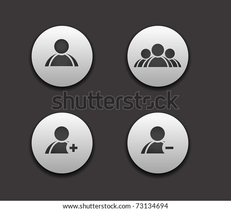 vector add delete  & user group web icon set design element.