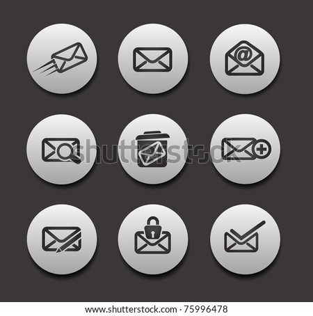 Set of Email Icons graphics for web icon collections.