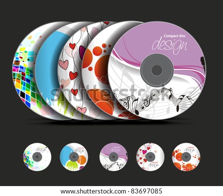 Set of vector cd cover design template design.