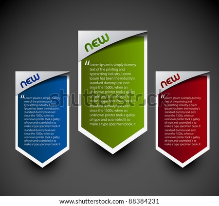 Design of advertisement labels stickers. transparent shadow easy replace background and edit colors.