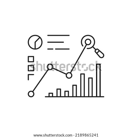 kpi metric icon or data analysis for business. analyst or investor analyze big data statistics or strategy and efficiency control grow with easy methodology system or positive exponential etf growth