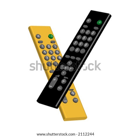 Black and yellow remote controls