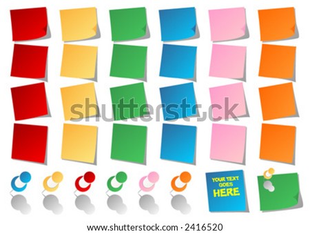 Reminders_Post it_Notes and different color pins