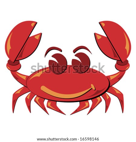 Seafood. Shellfish. Crab Illustration Isolated Over White. - 16598146 ...