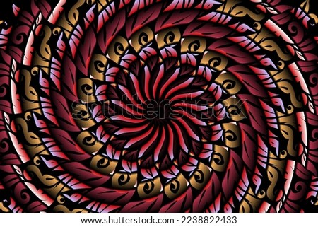 colourful caleidoscope classic gradient flower art pattern of traditional tenun batik ethnic dayak ornament for wallpaper ads background sticker or clothing