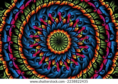 colourful caleidoscope classic gradient flower art pattern of traditional tenun batik ethnic dayak ornament for wallpaper ads background sticker or clothing