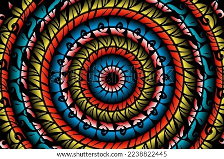 colourful caleidoscope classic gradient flower art pattern of traditional tenun batik ethnic dayak ornament for wallpaper ads background sticker or clothing