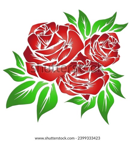 3D emboss logo red rose flowers with beautiful gradient colour for commercial branding company's 
