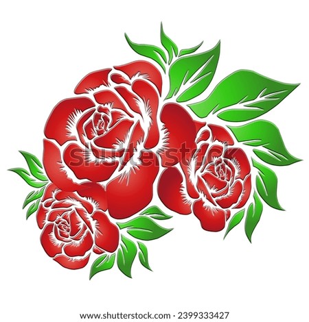 3D emboss logo red rose flowers with beautiful gradient colour for commercial branding company's 
