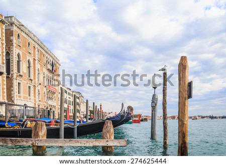 VENICE, ITALY - JANUARY 23, 2015: The Grand Canal in Venice on  January 23, 2015 in Venice. The Grand Canal is the largest canal in Venice, Italy