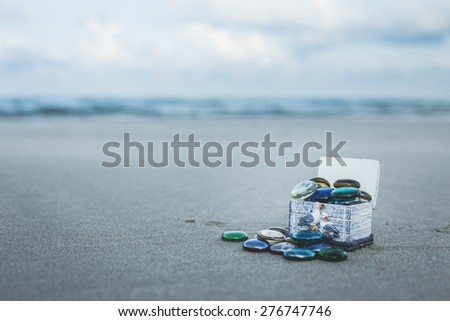 Treasure chest on a beach