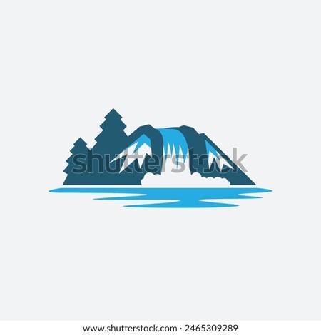 waterfall abstract logo vector modent