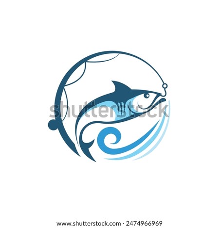 fish abstract logo modern style