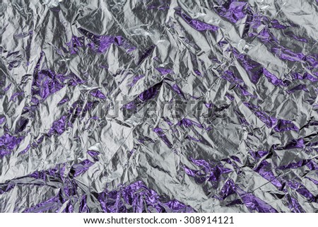 crumpled purple foil wrapping paper