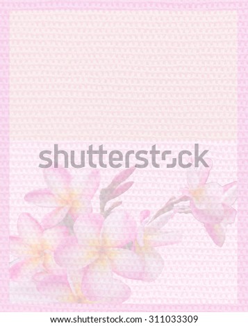 sweet pink colour diary paper stationery or letter paper design made picture softly opacity for behind background the pattern decorated lovely flower plumeria
