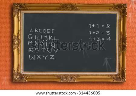 concept idea of happy learning class in education age trough blackboard in picture frame picture