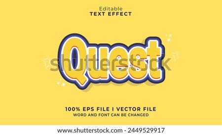 editable modern quest text effect.typhography logo