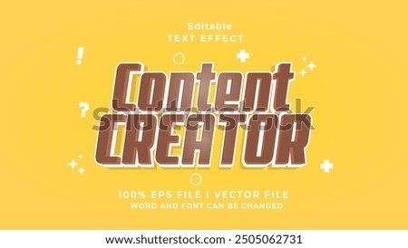 editable content creator text effect.typhography logo