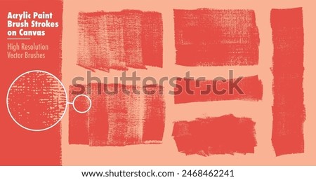 Brush Stroke Textures with Canvas Texture. Created from scans of Acrylic Paint on Canvas. High Quality, Detailed Vector brushes