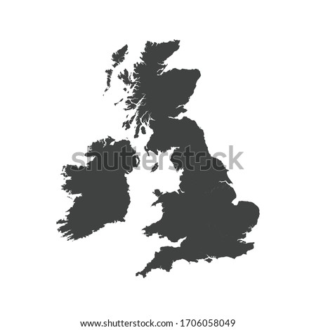 United Kingdrom map Flat Design Icon Vector