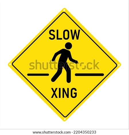 slow xing street cross sign icon. colorful signs