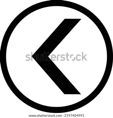 Left Arrow Vector Icon in a circle . chevron left icon