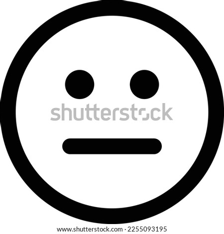 Meh face emoticon vector icon isolated on white background