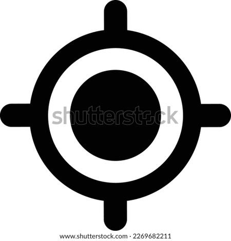 Location crosshairs icon . Mark icon, pointer. GPS indicator sign. Pointer on white background. Vector illustration. Target icon.