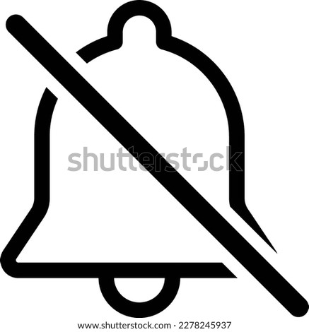 turn off notification icon vector . bell off icon , alarm silent icon . switch off alarm symbol	