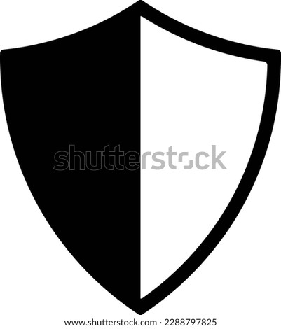 shield half icon vector in trendy style . protection icon